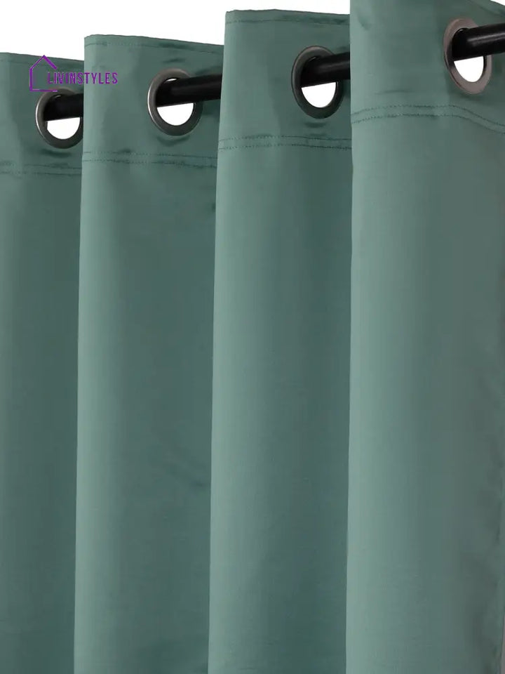 Eyda Sea Green Color Premium Semi Blackout Window Curtain- 1 Pc