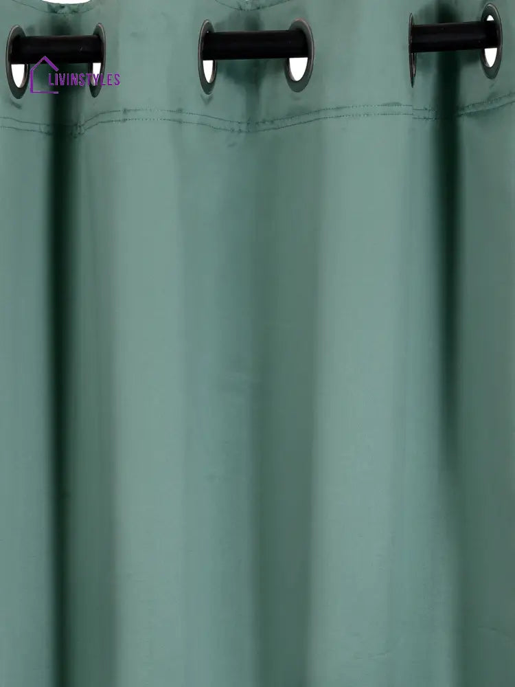 Eyda Sea Green Color Premium Semi Blackout Window Curtain- 1 Pc