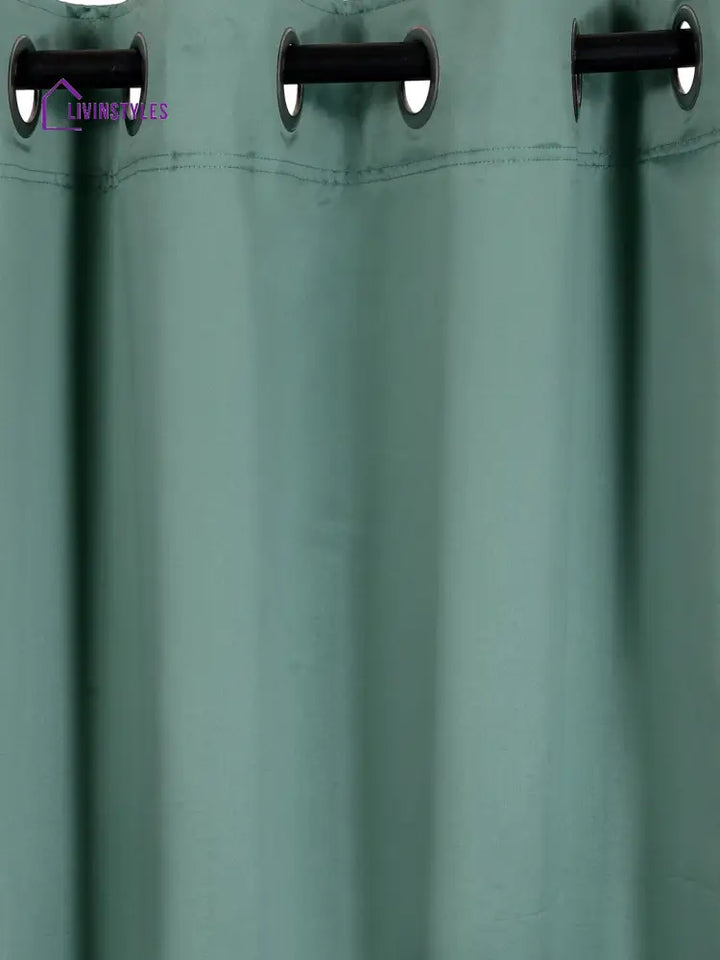 Eyda Sea Green Color Premium Semi Blackout Window Curtain- 1 Pc