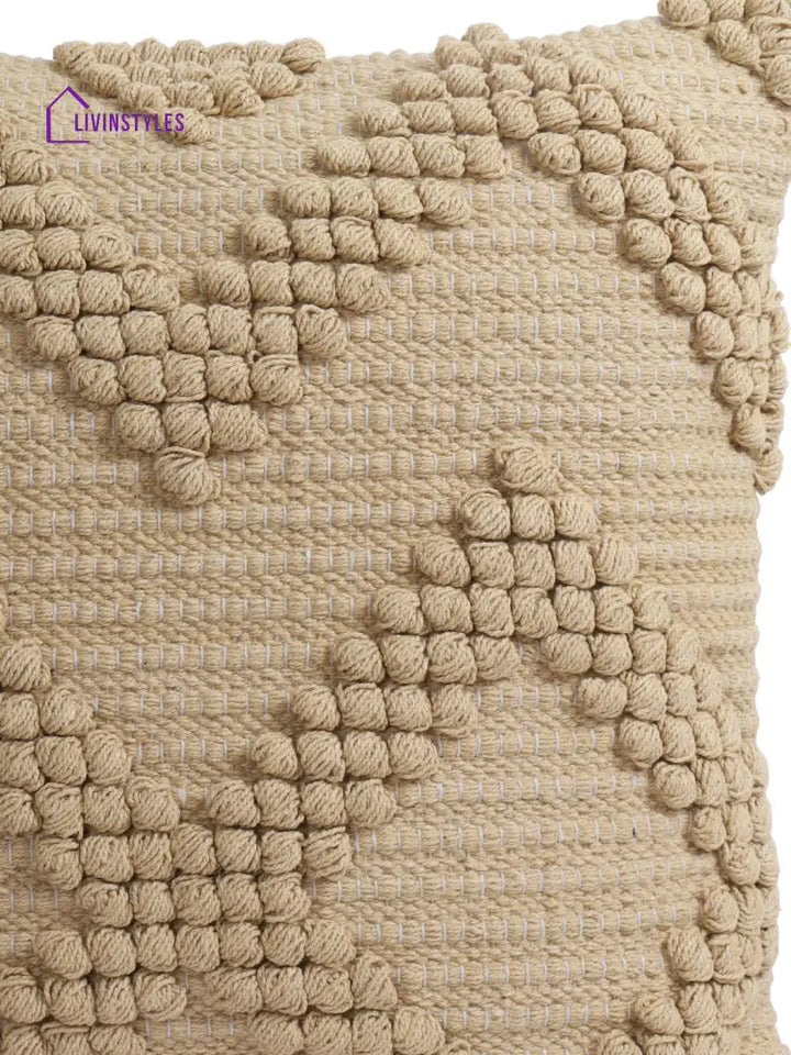 Eyda Set Of 2 Cotton Beige Cushion Cover 18X18 Inch