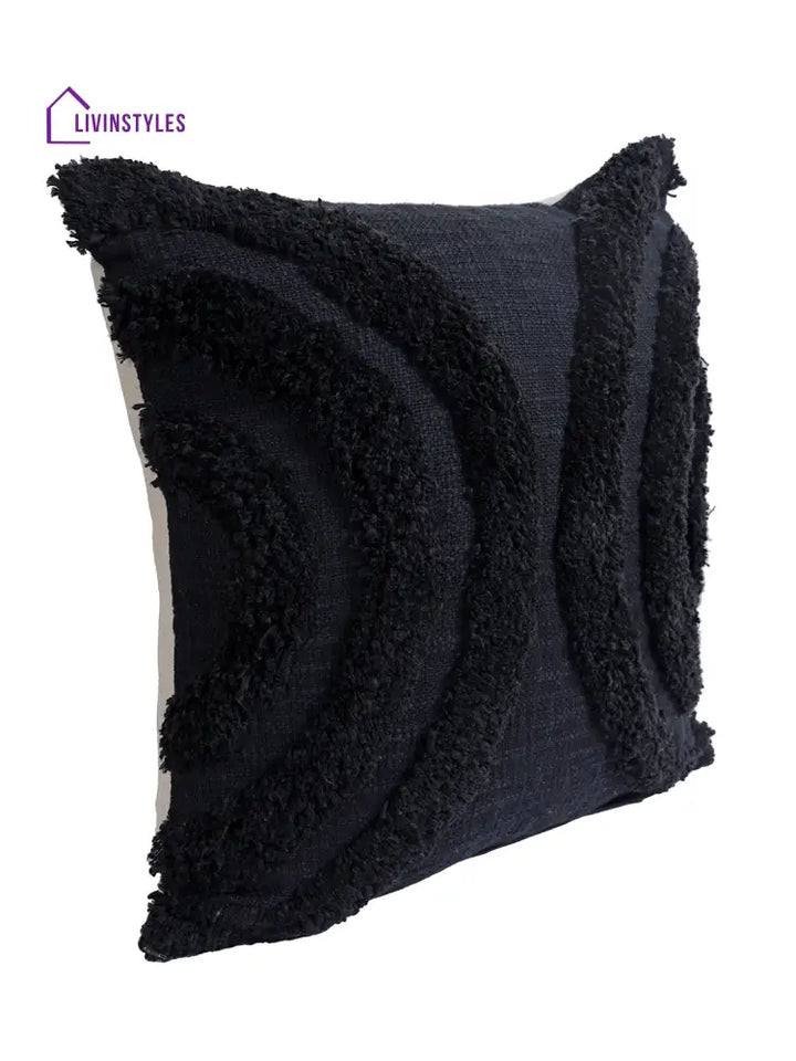Eyda Set Of 2 Cotton Black Cushion Cover 18X18 Inch