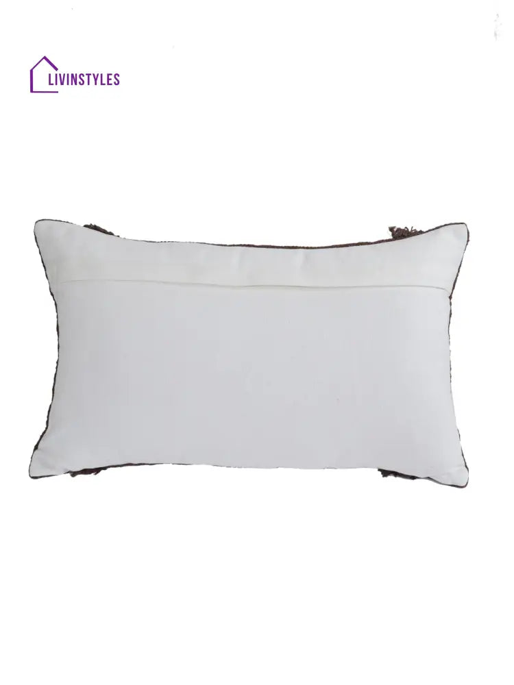 Eyda Set Of 2 Cotton Brown Cushion Cover 12X20 Inch