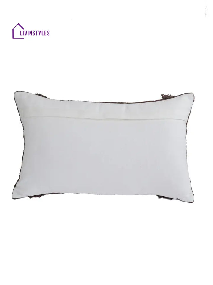 Eyda Set Of 2 Cotton Brown Cushion Cover 12X20 Inch