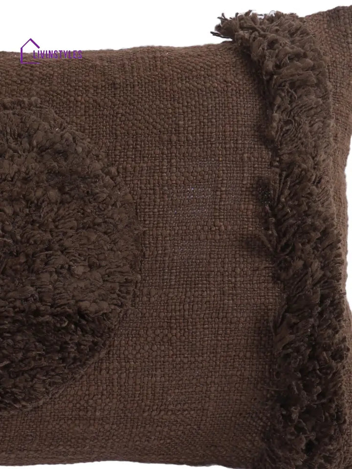 Eyda Set Of 2 Cotton Brown Cushion Cover 12X20 Inch