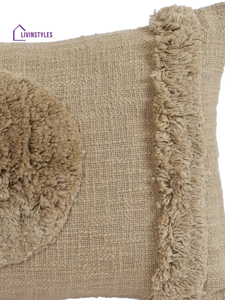 Eyda Set Of 2 Cotton Camel Brown Cushion Cover 12X20 Inch