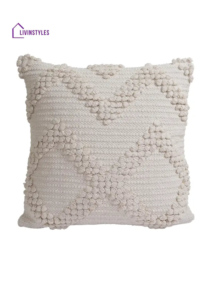 Eyda Set Of 2 Cotton Cream Cushion Cover 18X18 Inch