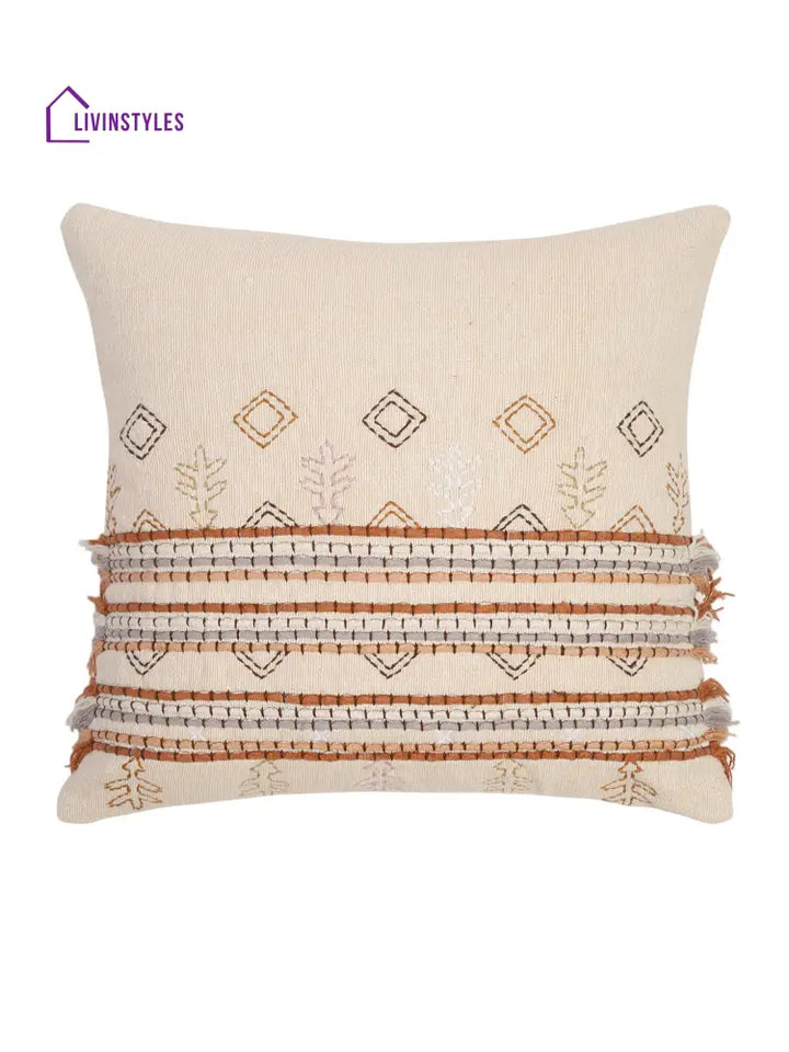 Eyda Set Of 2 Cotton Embroidered Cushion Cover 18X18 Inch