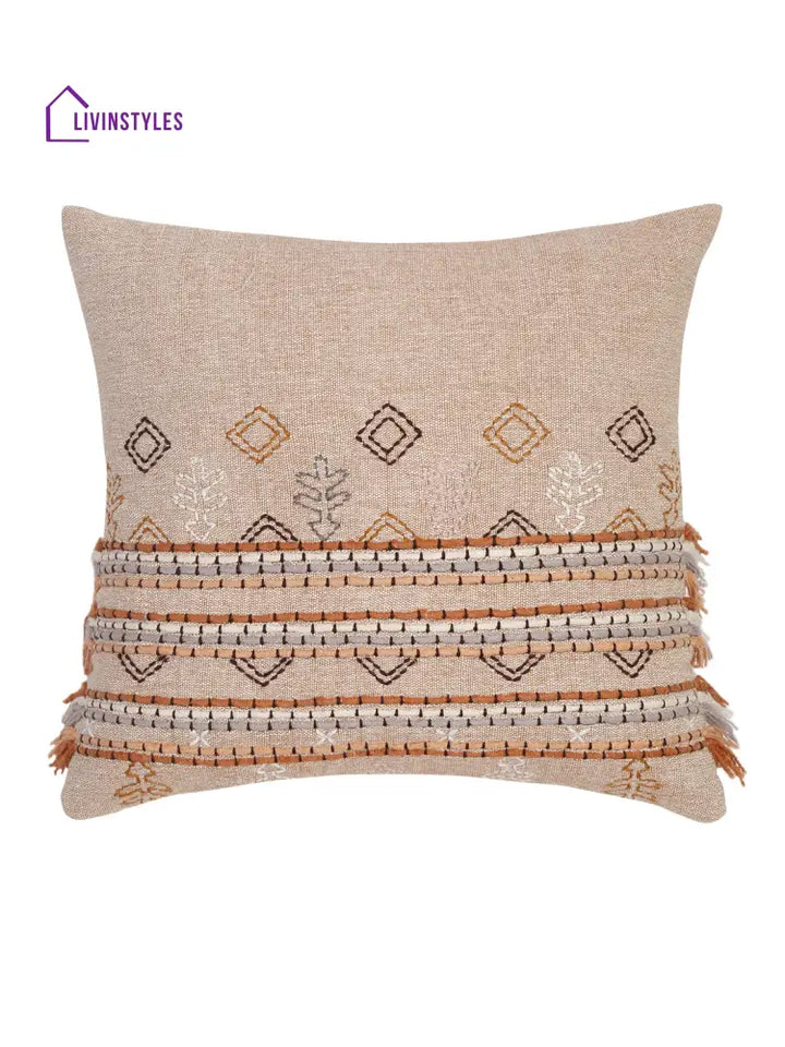 Eyda Set Of 2 Cotton Embroidered Cushion Cover 18X18 Inch