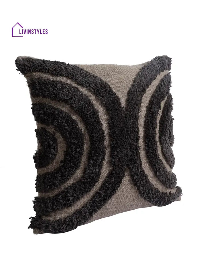 Eyda Set Of 2 Cotton Grey Cushion Cover 18X18 Inch