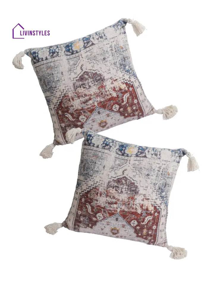 Eyda Set Of 2 Cotton Multi Colored Cushion Cover 20X20 Inch