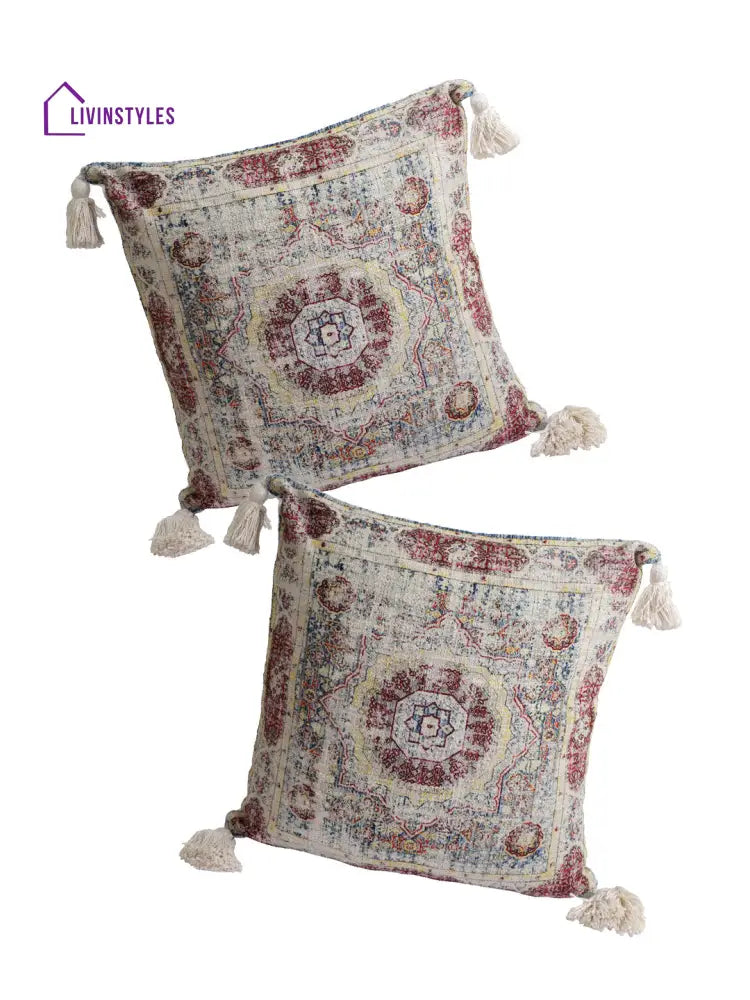 Eyda Set Of 2 Cotton Multi Colored Cushion Cover 20X20 Inch