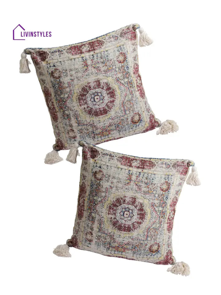 Eyda Set Of 2 Cotton Multi Colored Cushion Cover 20X20 Inch