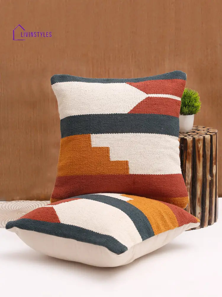 Eyda Set Of 2 Cotton Multi Cushion Cover 18X18 Inch