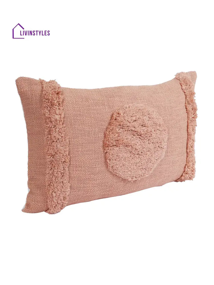 Eyda Set Of 2 Cotton Peach Cushion Cover 12X20 Inch