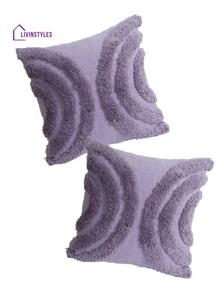 Eyda Set Of 2 Cotton Purple Cushion Cover 18X18 Inch