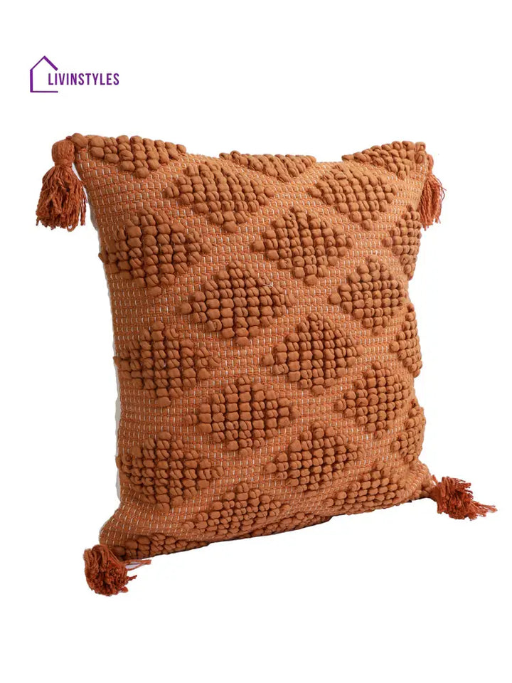 Eyda Set Of 2 Cotton Rust Cushion Cover 18X18 Inch