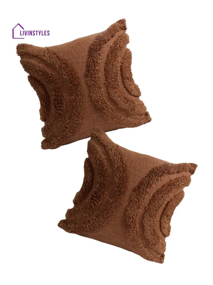 Eyda Set Of 2 Cotton Rust Cushion Cover 18X18 Inch
