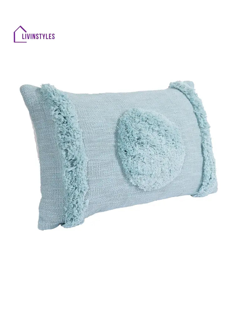 Eyda Set Of 2 Cotton Turquoise Cushion Cover 12X20 Inch
