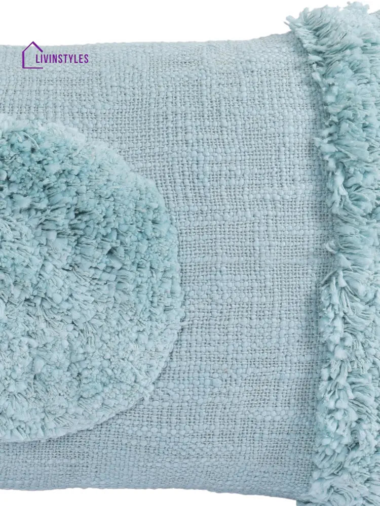 Eyda Set Of 2 Cotton Turquoise Cushion Cover 12X20 Inch