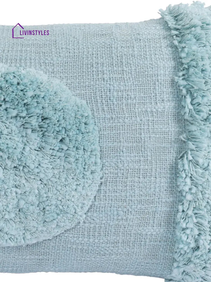 Eyda Set Of 2 Cotton Turquoise Cushion Cover 12X20 Inch