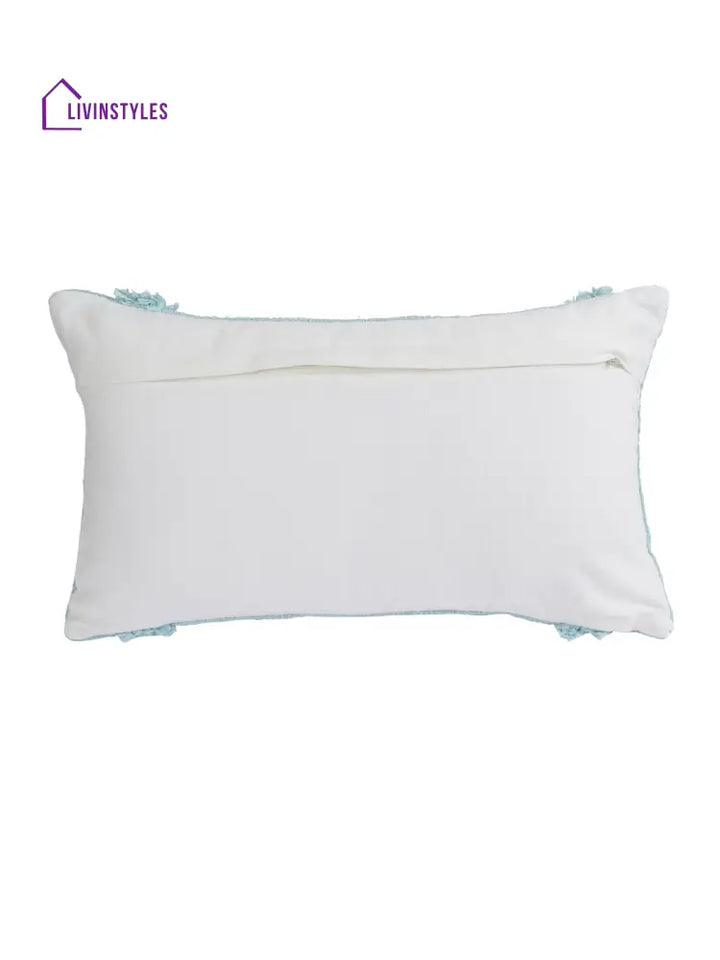 Eyda Set Of 2 Cotton Turquoise Cushion Cover 12X20 Inch