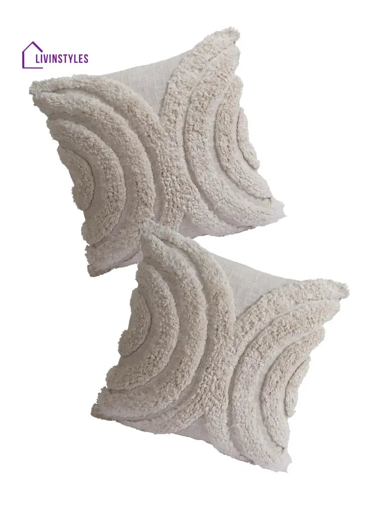Eyda Set Of 2 Cotton White Cushion Cover 18X18 Inch