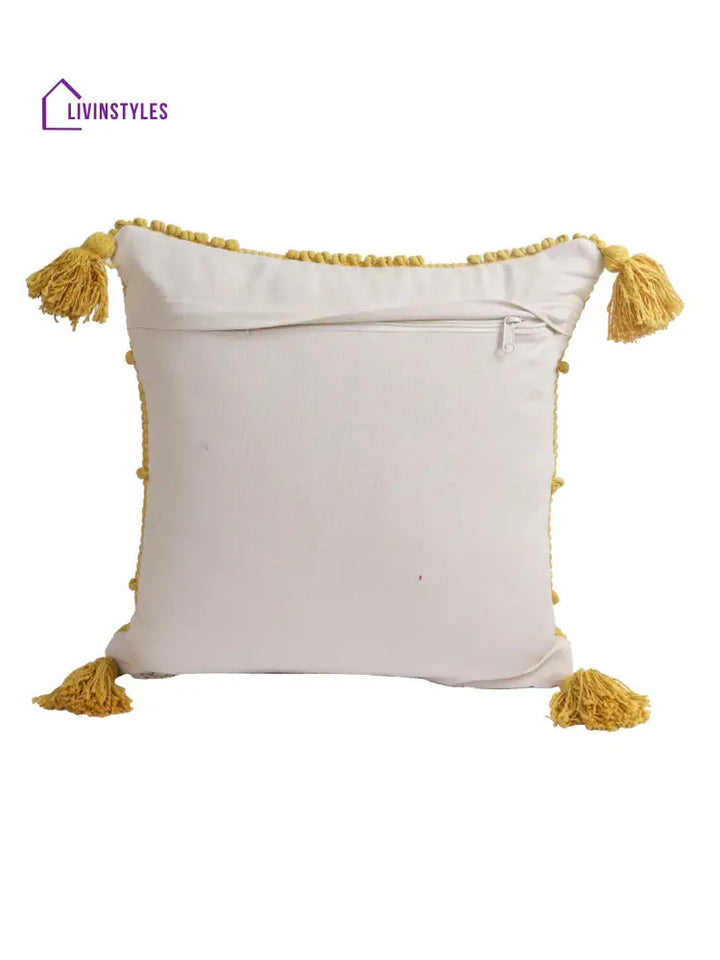 Eyda Set Of 2 Cotton Yellow Cushion Cover 18X18 Inch