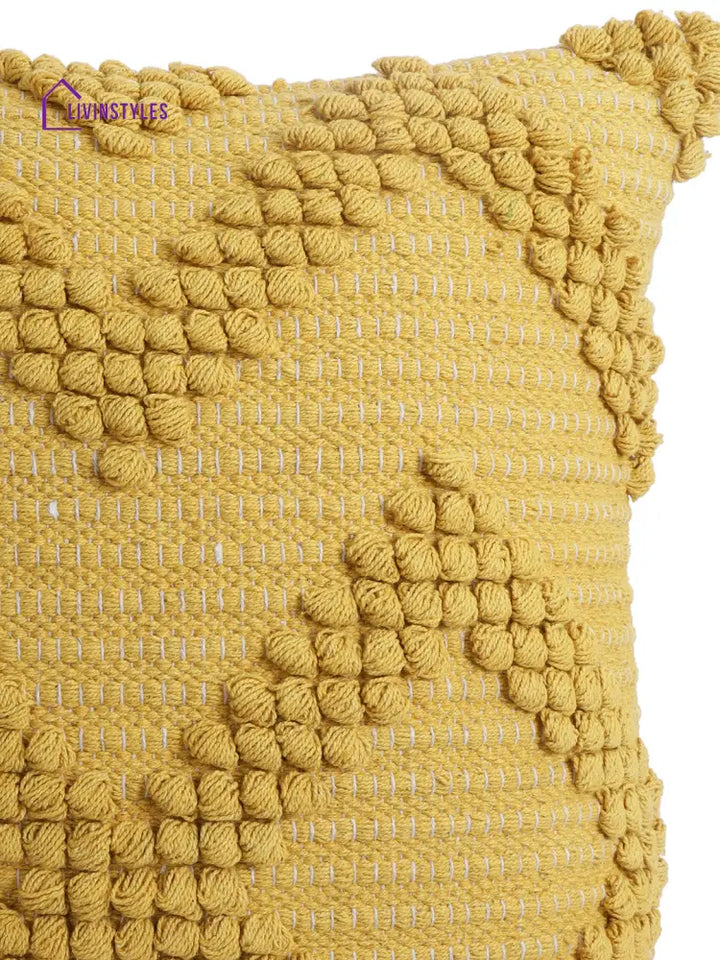 Eyda Set Of 2 Cotton Yellow Cushion Cover 18X18 Inch