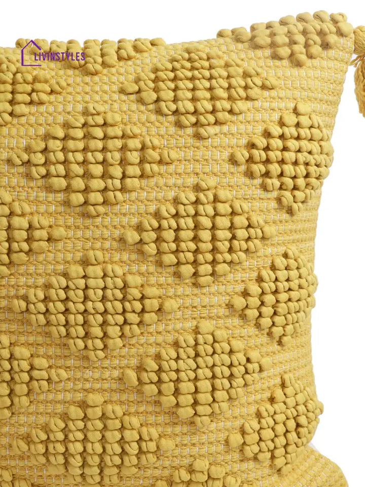 Eyda Set Of 2 Cotton Yellow Cushion Cover 18X18 Inch