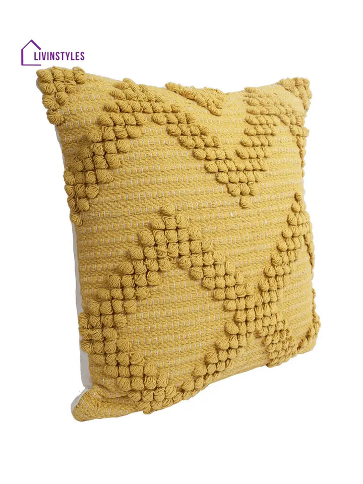 Eyda Set Of 2 Cotton Yellow Cushion Cover 18X18 Inch