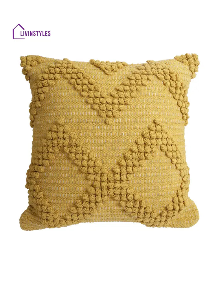 Eyda Set Of 2 Cotton Yellow Cushion Cover 18X18 Inch