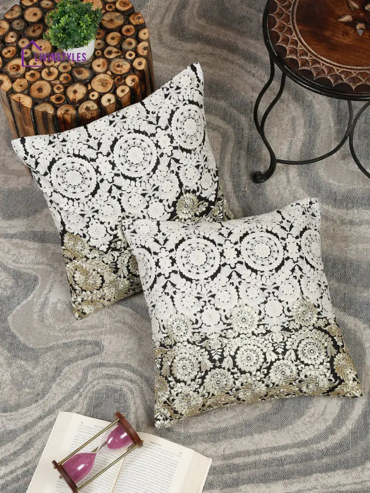 Eyda Set Of 2 Embroidered Cushion Covers