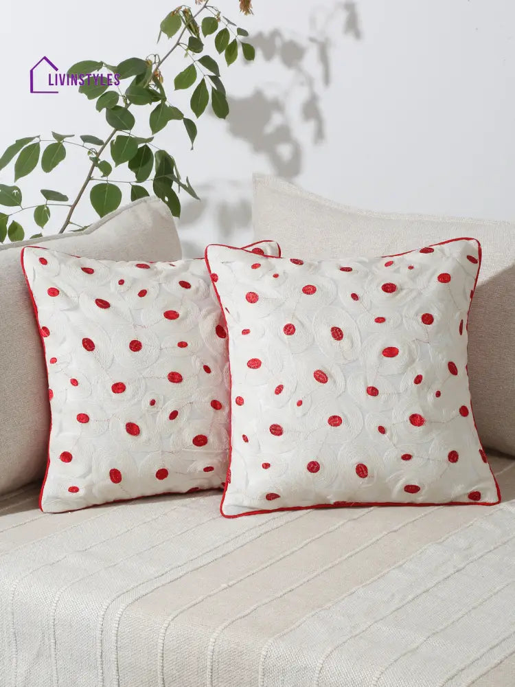 Eyda Set Of 2 Embroidered Cushion Covers