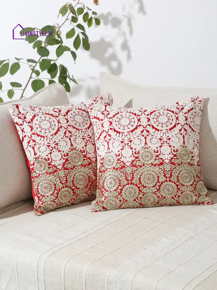 Eyda Set Of 2 Embroidered Cushion Covers
