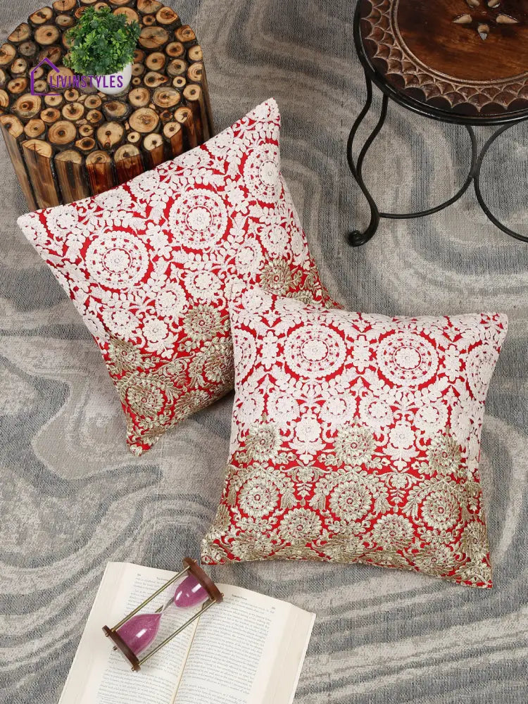 Eyda Set Of 2 Embroidered Cushion Covers