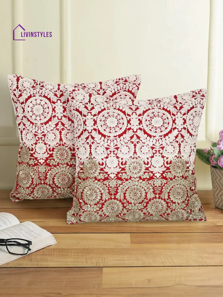 Eyda Set Of 2 Embroidered Cushion Covers