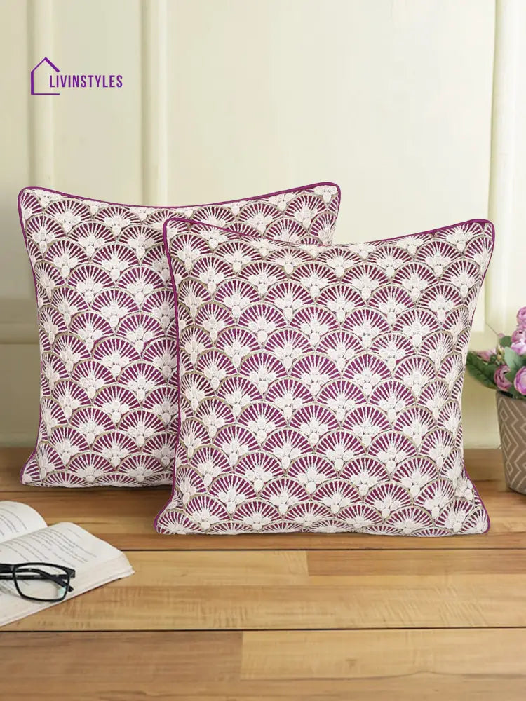 Eyda Set Of 2 Embroidered Cushion Covers