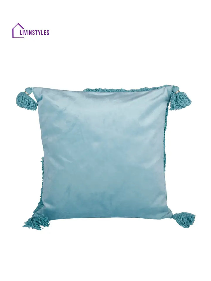 Eyda Super Soft Aqua Color Set Of 2 Cushion Cover-18X18 Inch