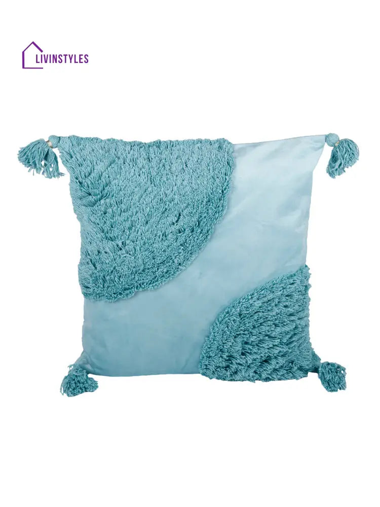 Eyda Super Soft Aqua Color Set Of 2 Cushion Cover-18X18 Inch