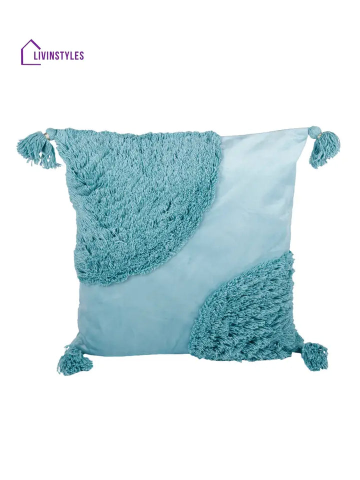 Eyda Super Soft Aqua Color Set Of 2 Cushion Cover-18X18 Inch