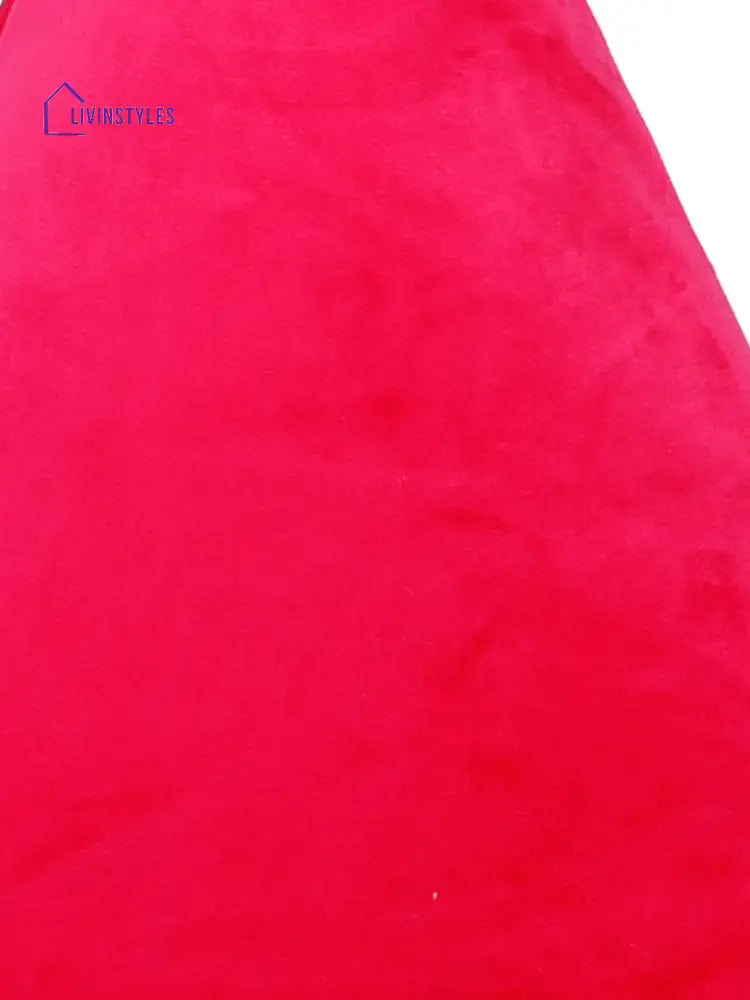 Eyda Super Soft Velvet Fuchsia Color Set Of 2 Triangle Filled Cushion-15X15X15 Inch
