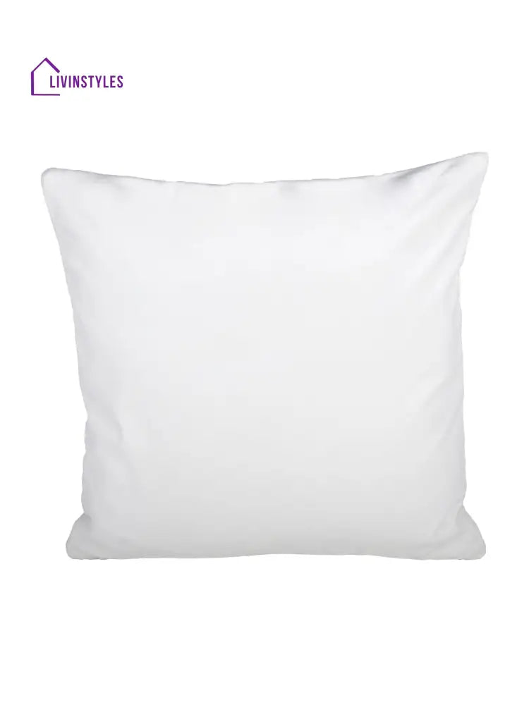 Eyda Super Soft Velvet Ivory Color Set Of 2 Quilted Cushion Cover-18X18 Inch