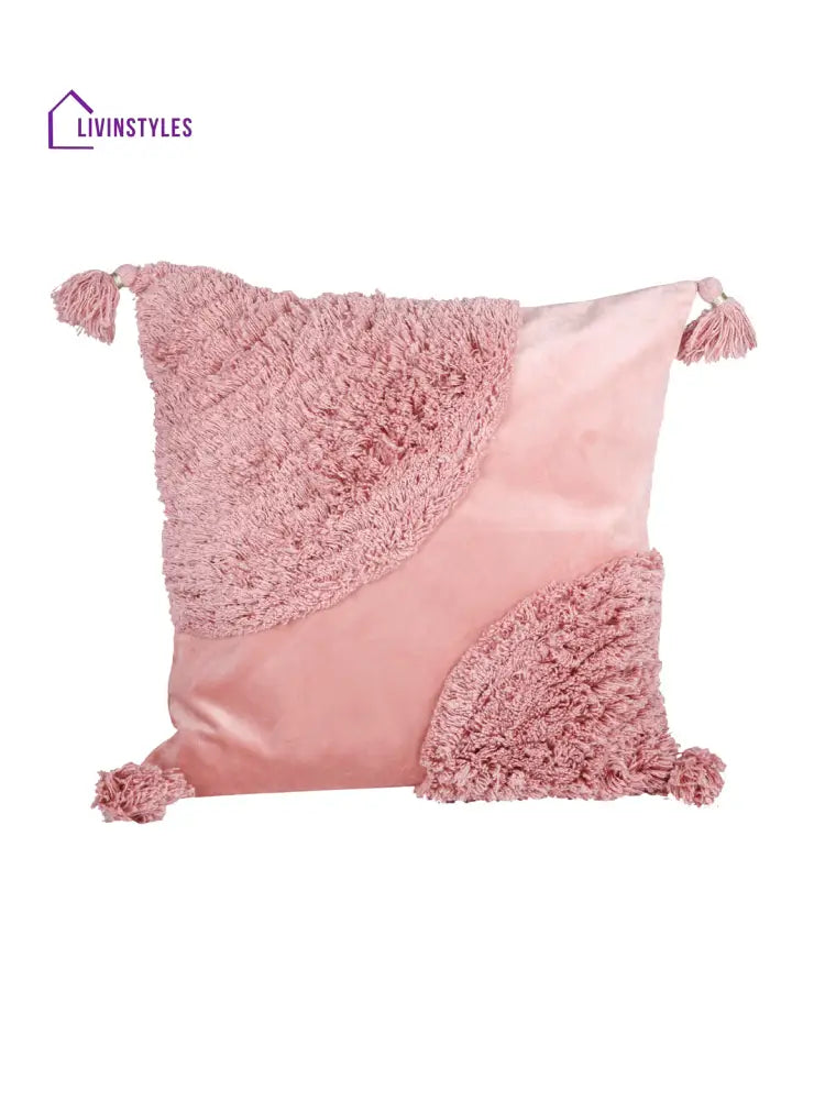 Eyda Super Soft Velvet Peach Color Set Of 2 Cushion Cover-18X18 Inch