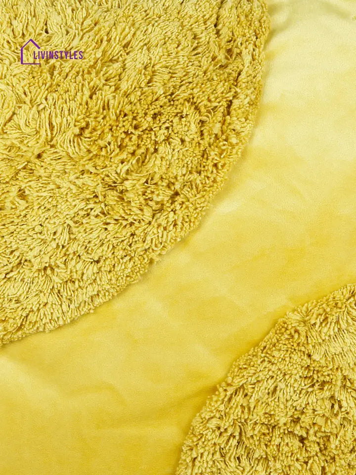 Eyda Super Soft Velvet Yellow Color Set Of 2 Cushion Cover-18X18 Inch