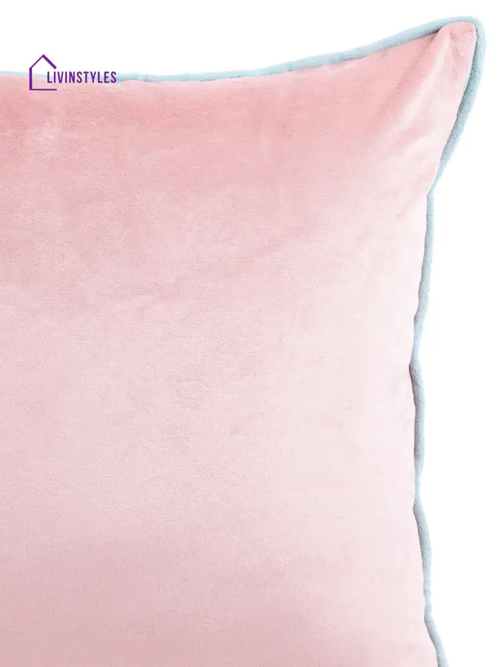 Eyda Velvet Peach Color Cushion Cover Set Of 2-18X18 Inch