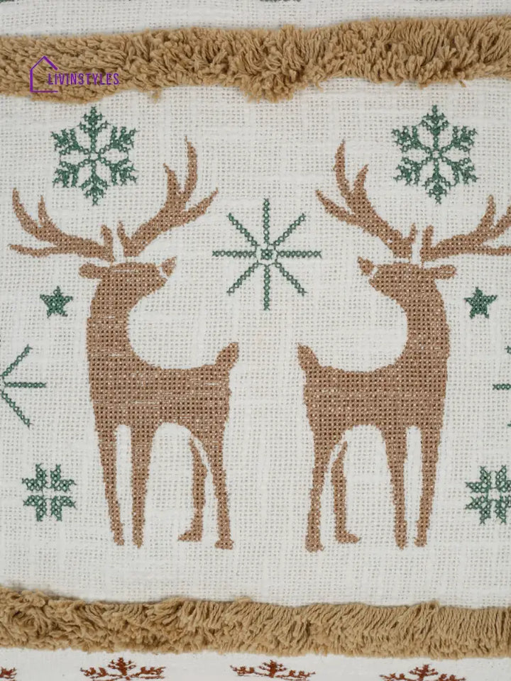 Eyda White And Beige Cotton Tufted Cushion Cover Set Of 2