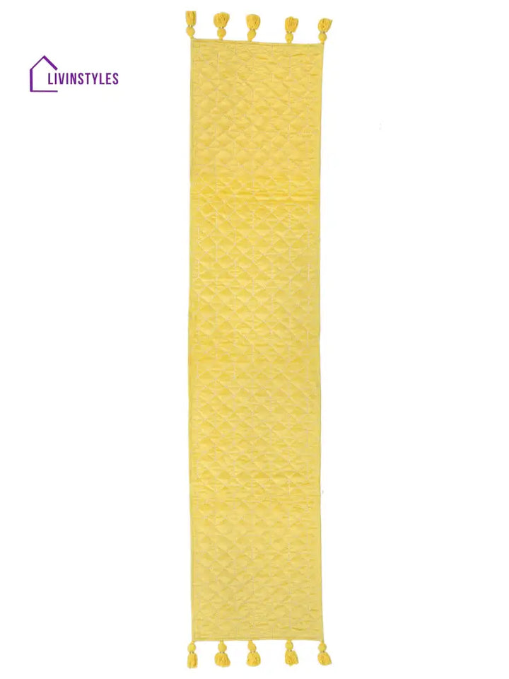 Eyda Yellow Color Quilted Table Runner