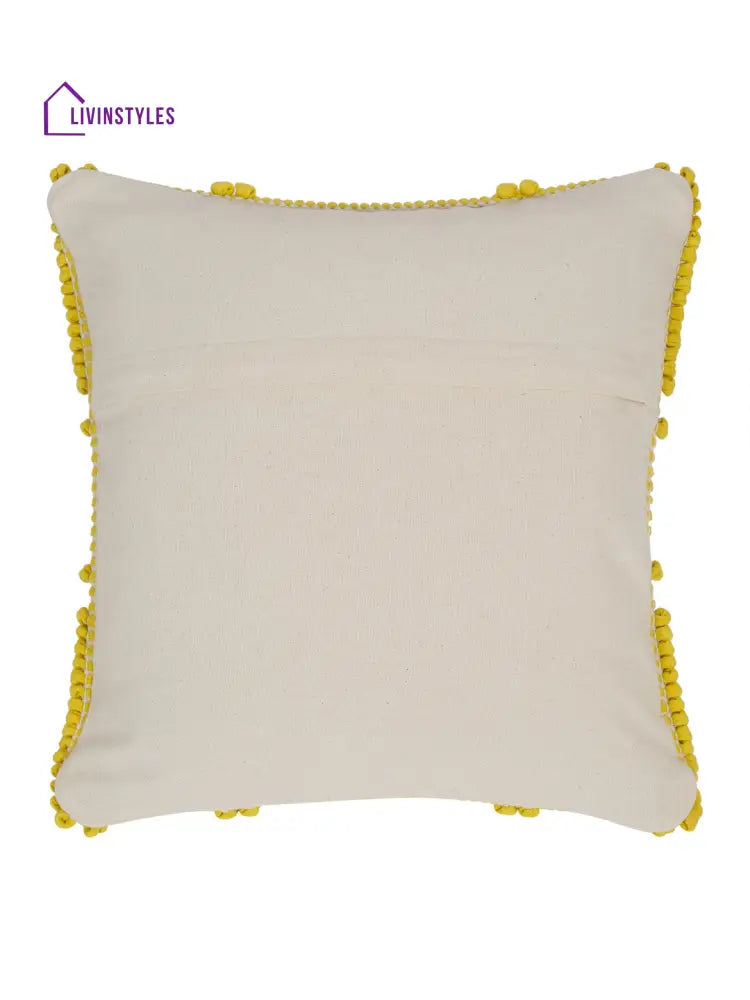 Eyda Yellow Cotton Hand Woven Cushion Cover Set Of 2