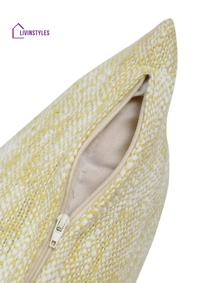 Eyda Yellow Cotton Solid Cushion Cover Set Of 2