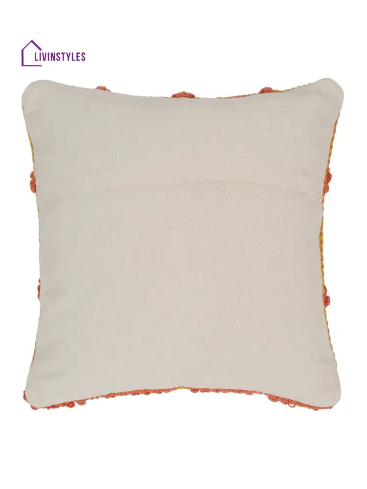 Eyda Yellow & Peach Cotton Hand Woven Cushion Cover Set Of 2